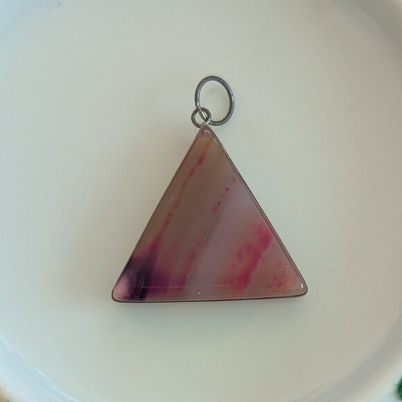 Egyptian Pharaoh Pendant Pyramid Rhodochrosite Stone Necklace Boho Fairy Core - Picture 2 of 4